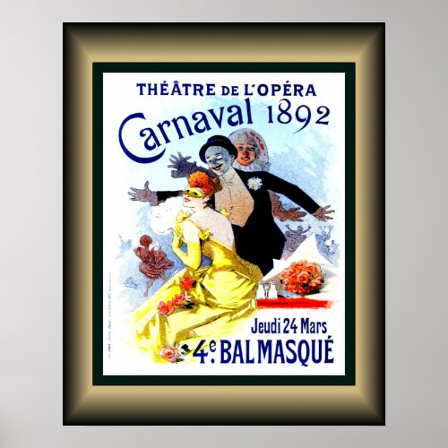 Theatre de LâOpera  Carnaval 1892  Balmasque  Poster