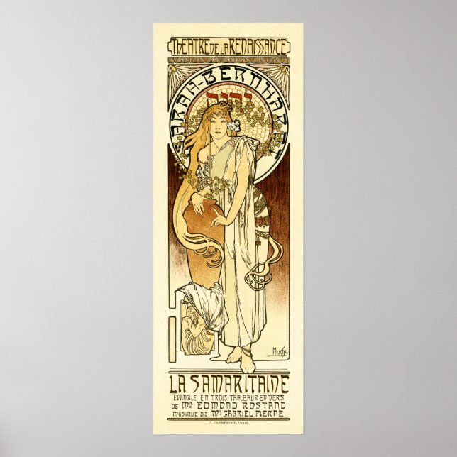Theatre de la Renaissance Sarah Bernhardt Mucha Poster (Front)