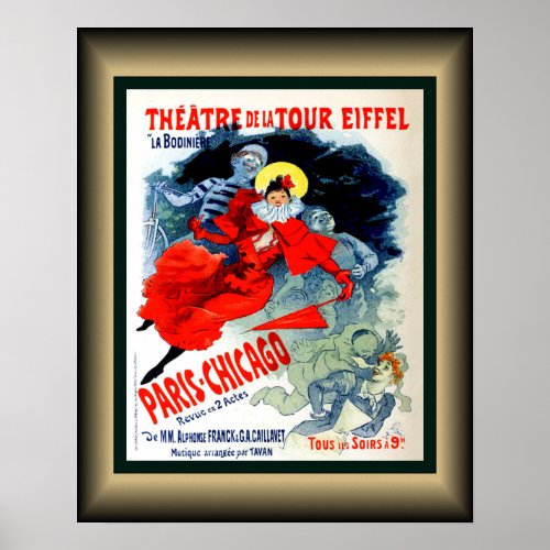 Theatre De La Tour Eiffel  La Bodiniere  Paris  Poster