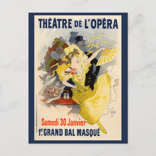 Theatre de l'Opera, Jules Chéret Postcard (Front)