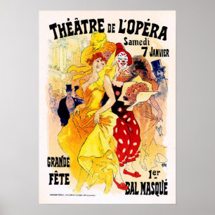 THEATRE DE L'OPERA Jules Cheret Vintage Poster Art