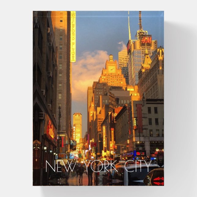 Theatre District Manhattan New York City NYC Paperweight (Vertical)