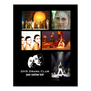 Theatre Drama Club Custom Photo Collage Poster
