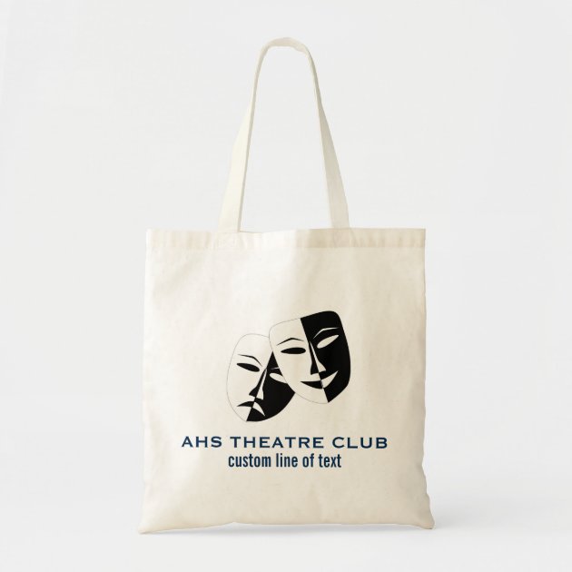 Drama Comedy Tragedy Masks Theater Grocery Travel Reusable Tote Bag