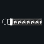Theatre Drama Club Masks Custom Thespian Name Wrist Keychain<br><div class="desc">This design is great for Theatre and Drama Club enthusiasts - with it's black and white comedy/tragedy masks and 2 lines of custom text. Add your actor/actress's name and theatre or drama club name. Perfect for an end of production cast or director gift!! Change the background color to match your...</div>