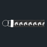 Theatre Drama Club Masks Custom Thespian Name Wrist Keychain<br><div class="desc">This design is great for Theatre and Drama Club enthusiasts - with it's black and white comedy/tragedy masks and 2 lines of custom text. Add your actor/actress's name and theatre or drama club name. Perfect for an end of production cast or director gift!! Change the background color to match your...</div>