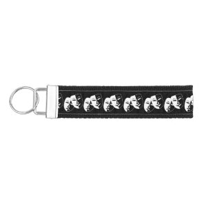 Theatre Drama Club Masks Custom Thespian Name Wrist Keychain