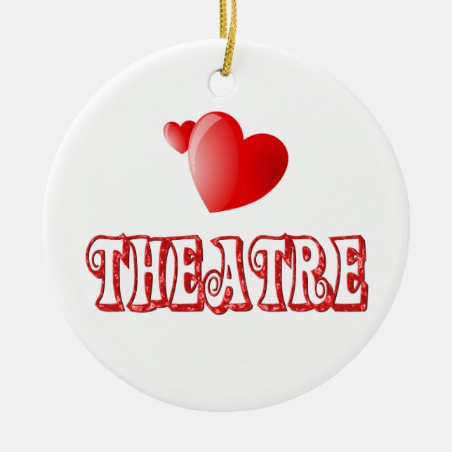 Theatre Hearts Ceramic Ornament (Front)