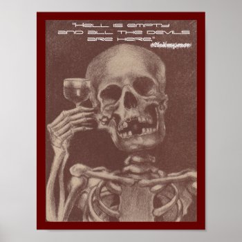 Theatre Hell Is Empty Devils Are Here Shakespeare Poster by layooper at Zazzle