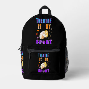 Theatre Is My Sport Actor Drama Printed Backpack
