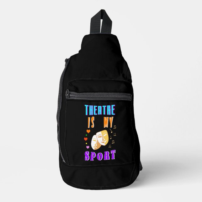 Theatre Is My Sport Actor Drama Sling Bag (Front)