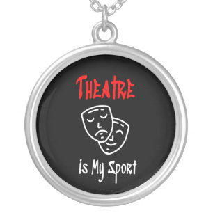 Theatre is my sport silver plated necklace