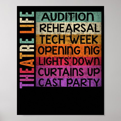 Theatre Life Audition Rehearsal Tech Week Poster