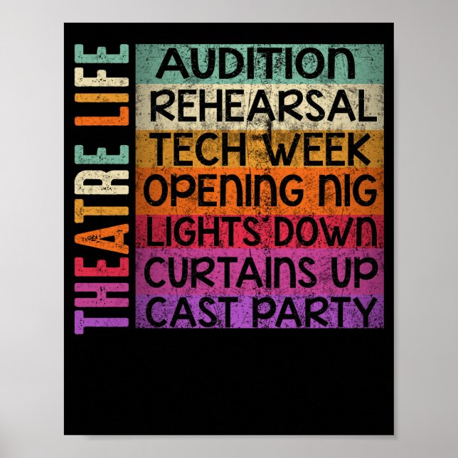 Theatre Life Audition Rehearsal Tech Week Poster (Front)