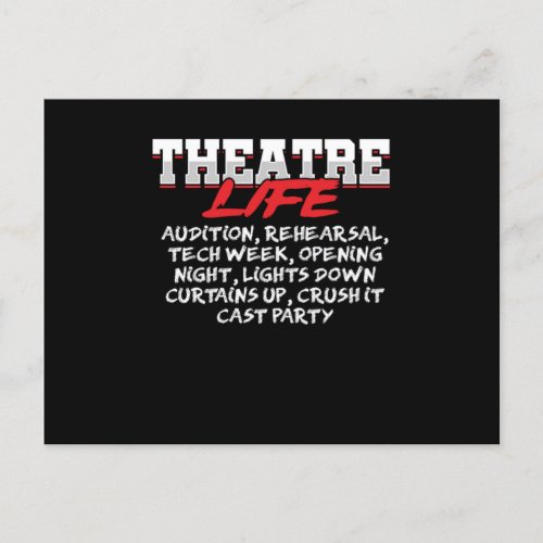 Theatre Life Theater Actor Actress Acting Gift Postcard