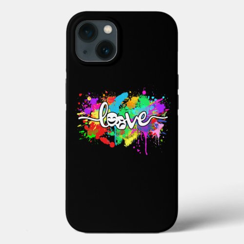 Theatre Love Colorful Typography Actors Musical Th iPhone 13 Case