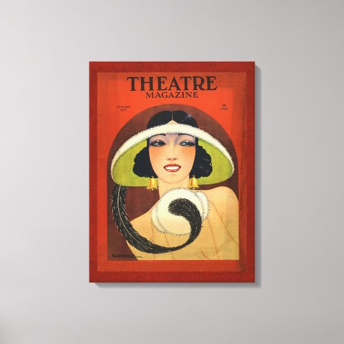 Theatre Magazine Cover 1924 Vintage Deco Canvas Print