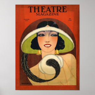 Theatre Magazine Cover 1924 Vintage Deco Poster