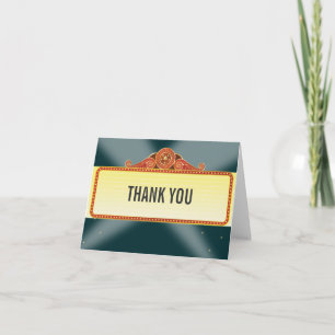 Theatre Marquee Bar Bat Mitzvah Thank You Card
