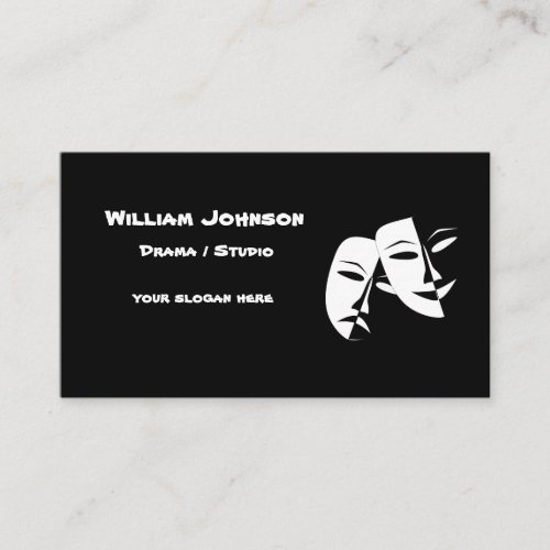 Theatre Mask Comedy Tragedy Black White Business C Business Card