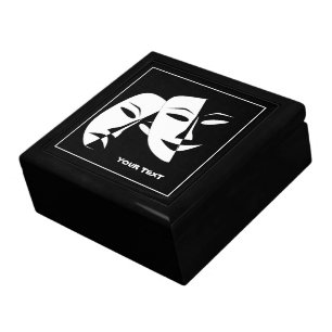 Theatre Mask Comedy Tragedy Black White Custom Gift Box