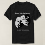 Theatre Mask Comedy Tragedy Black White Drama T-shirt at Zazzle