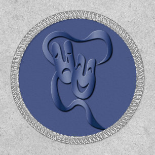 Theatre Mask Comedy Tragedy Blue Patch