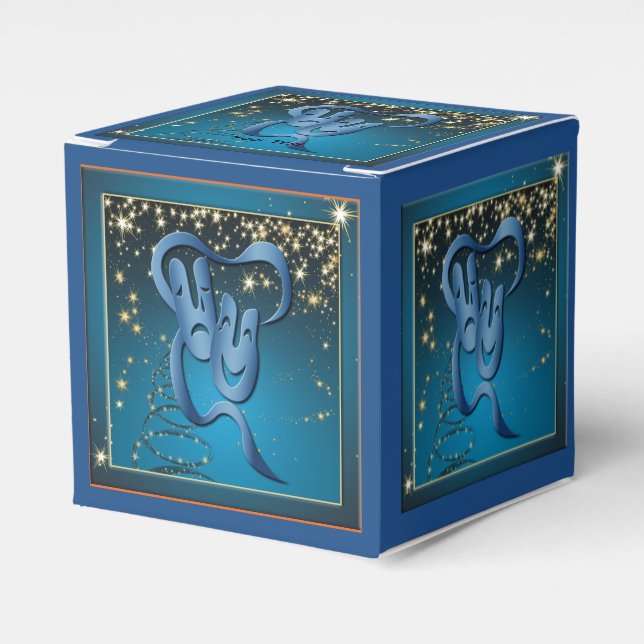 Theatre Mask Comedy Tragedy Party Favor Box (Front Side)