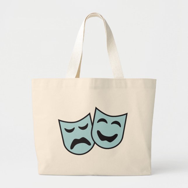 theatre mask large tote bag (Front)
