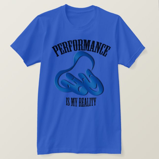 Theatre Mask Performance Reality Blue T-shirt (Design Front)