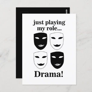 Theatre Mask Theater Drama Arts Funny Postcard