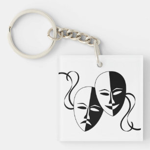 Theatre Masks Art Keychain