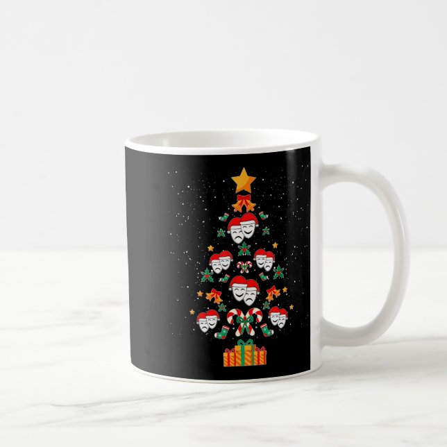 Theatre Masks Drama Actor Actress Christmas Tree X Coffee Mug (Right)