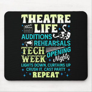 Theatre Nerd Actor Funny Musical Theater Geek Thes Mouse Pad