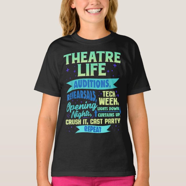 theatre nerd actor musical & decorate coloful T-Shirt (Front)