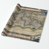 THEATRE OF THE WORLD MAP DECOUPAGE WRAPPING PAPER (Unrolled)