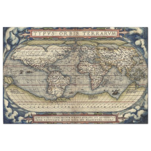 THEATRE OF THE WORLD MAP TISSUE PAPER