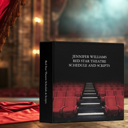 Theatre Performing Arts Custom Scripts Planner 3 Ring Binder