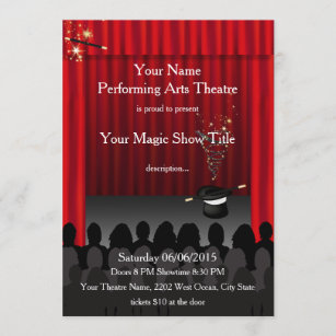 Theatre Performing Arts Magic Stage Show Invite