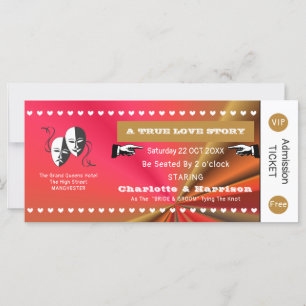 Theatre Playbill Show Ticket Theme Wedding