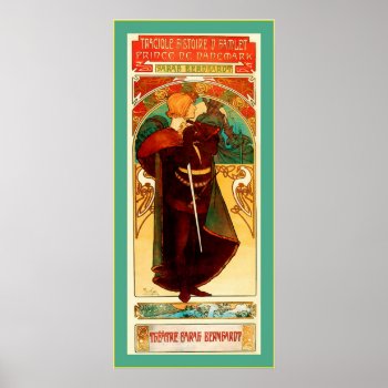Theatre Sarah Bernhardt ~ Hamlet ~ Alphonse Mucha Poster by VintageFactory at Zazzle