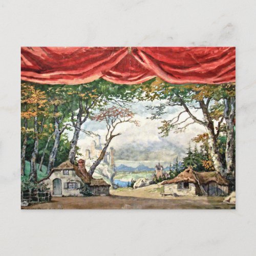 THEATRE STAGE BACKDROP DECOR BALLET GISELLE GIFT POSTCARD
