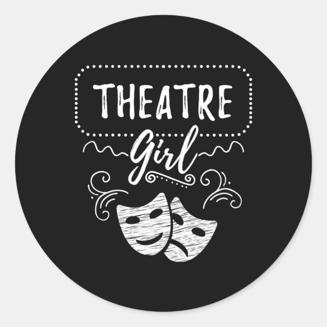 Theatre Theater Broadway Musical Classic Round Sticker (Front)