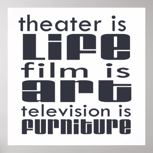 Theatre vs Film vs TV Poster