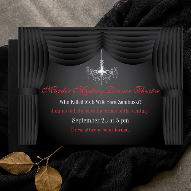 Theatrical Adult Murder Mystery Dinner Party Invitation (Theatrical Adult Murder Mystery Dinner Party Invitation
)