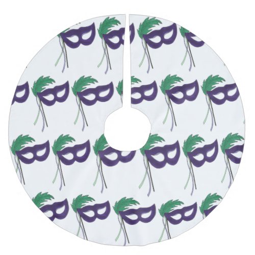 Theatrical Drama Club Masquerade Mask Mardi Gras Brushed Polyester Tree Skirt