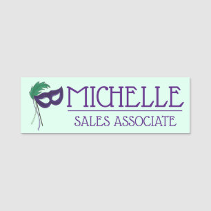 Theatrical Masquerade Mask Costume Shop Drama Club Name Tag