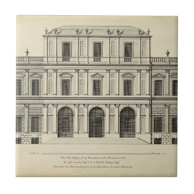 Theatrical Style Façade by Colen Campbell Ceramic Tile (Front)