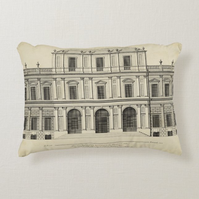 Theatrical Style Façade by Colen Campbell Decorative Pillow (Front)