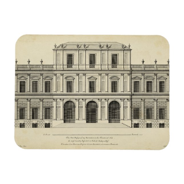 Theatrical Style Façade by Colen Campbell Magnet (Horizontal)